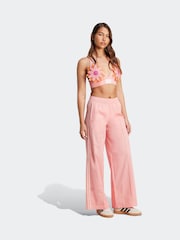 Rosa - adidas Originals Crochet 3 Stripe Wide Leg Trousers - Imagen 3 de 6