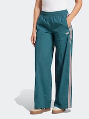 adidas Originals Green Crochet 3 Stripe Wide Leg Trousers - Image 1 of 5
