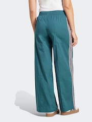 adidas Originals Green Crochet 3 Stripe Wide Leg Trousers - Image 2 of 5