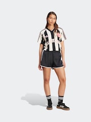 adidas Originals White/Black Loose Fit Crochet 3 Stripe T-Shirt - Image 3 of 6