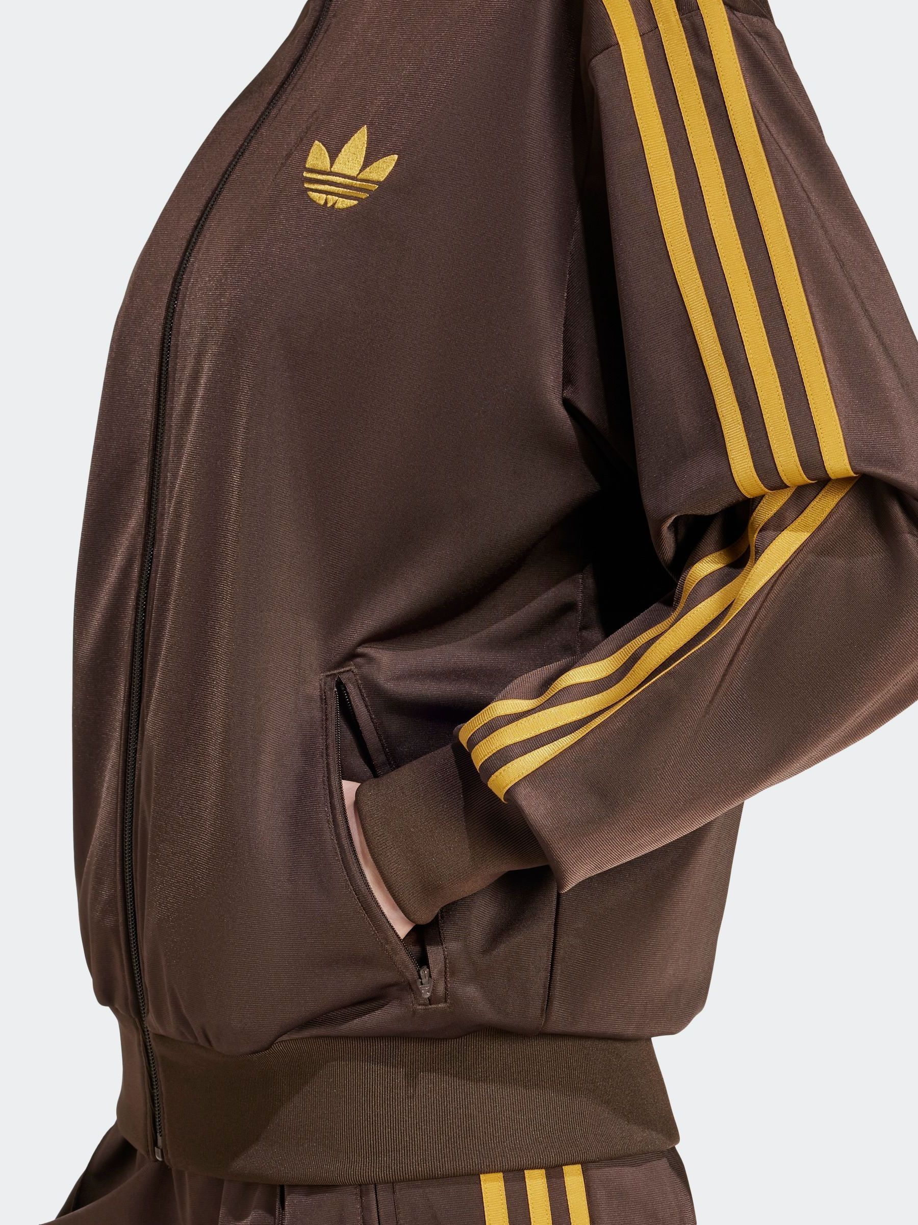 Buy adidas Originals Brown/Yellow Firebird Classic Loose Jacket