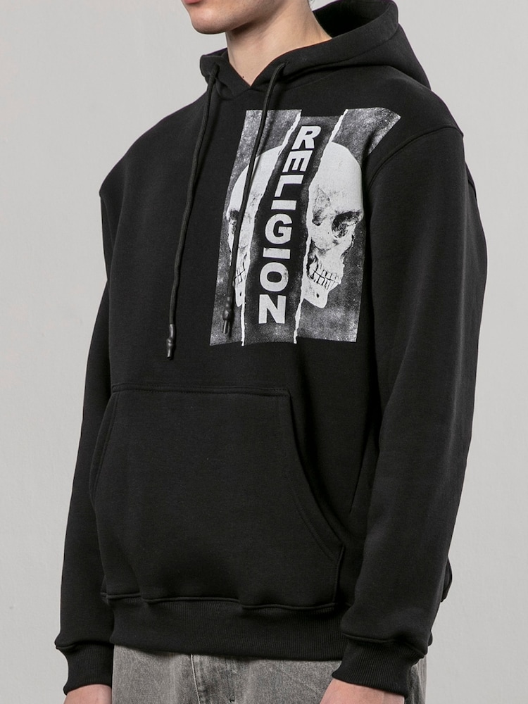 Religion Black 100% Cotton Ripped Hoodie - Image 4 of 4
