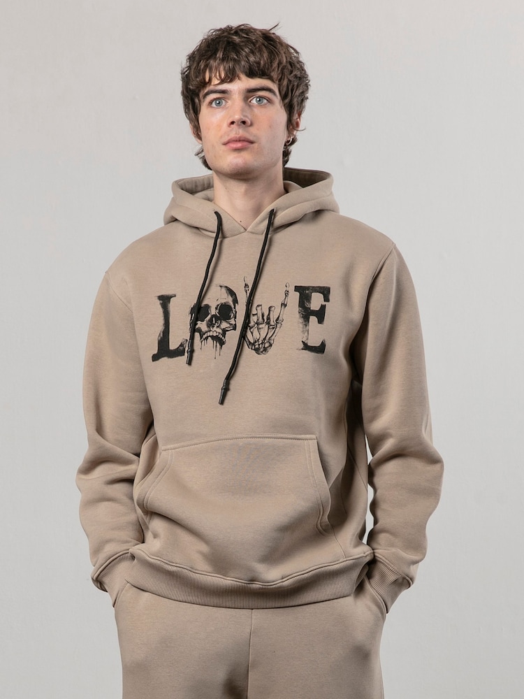 Religion Brown 100% Cotton Love Hoodie - Image 1 of 5 Religion Brown 100% Cotton Love Hoodie - Image 1 of 5