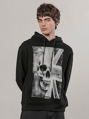 Religion Black 100% Cotton Union Jack Hoodie - Image 2 of 3