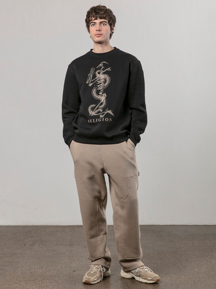 Religion Black 100% Cotton Xray Skel N Snake Sweater - Image 1 of 4 Religion Black 100% Cotton Xray Skel N Snake Sweater - Image 1 of 4