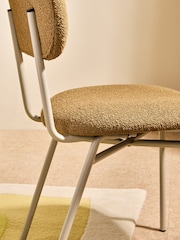 MADE.COM Set of 2 Caramel Pax Boucle and Ecru Legs Clemmie Dining Chairs - Image 2 of 5
