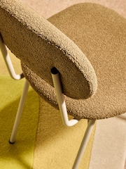 MADE.COM Set of 2 Caramel Pax Boucle and Ecru Legs Clemmie Dining Chairs - Image 3 of 5