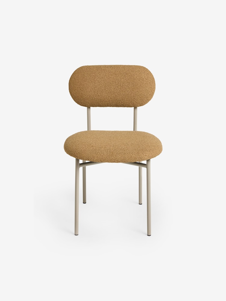 MADE.COM Set of 2 Caramel Pax Boucle and Ecru Legs Clemmie Dining Chairs - Image 5 of 5