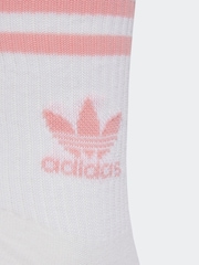 adidas Originals White/Green Mid Cut Crew Socks 3 Pack - Image 3 of 4