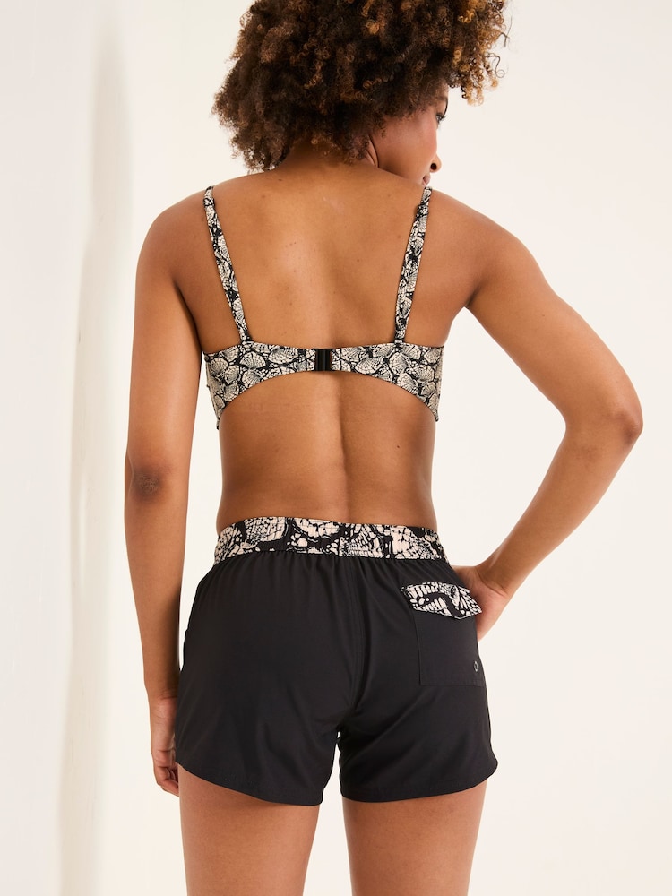 FatFace Hove Black Mono Shell Board Shorts - Image 2 of 5