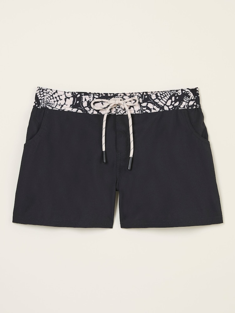 FatFace Hove Black Mono Shell Board Shorts - Image 5 of 5