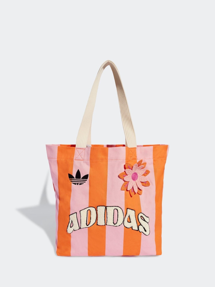 adidas Pink/Orange Stripe 100% Cotton Bag - Image 1 of 5