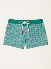 FatFace Green Hove Vine Floral Print Board Shorts - Image 1 of 1