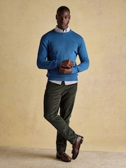 Joules Hillside Blue Crew Neck Knitted Jumper - Image 3 of 7