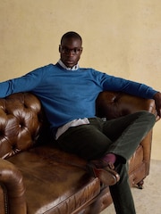 Joules Hillside Blue Crew Neck Knitted Jumper - Image 5 of 7
