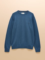 Joules Hillside Blue Crew Neck Knitted Jumper - Image 7 of 7