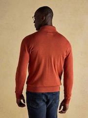 Joules Hillside Orange Quarter Zip Knitted Jumper - Image 2 of 7