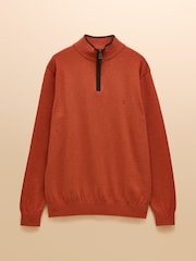 Joules Hillside Orange Quarter Zip Knitted Jumper - Image 7 of 7