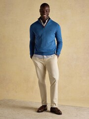 Joules Hillside Blue Quarter Zip Knitted Jumper - Image 3 of 7