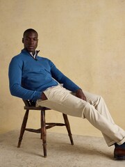 Joules Hillside Blue Quarter Zip Knitted Jumper - Image 5 of 7
