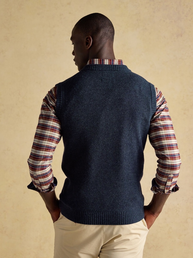 Joules Highland Navy Knitted Tank Top - Image 1 of 6 Joules Highland Navy Knitted Tank Top - Image 1 of 6