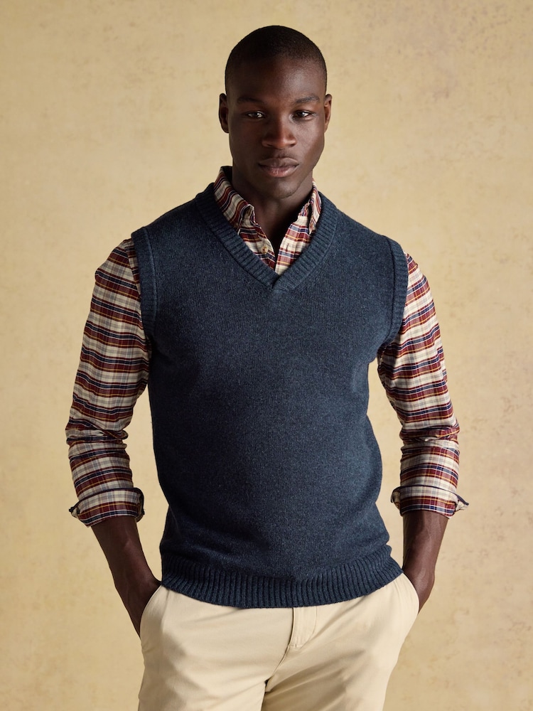 Joules Highland Navy Knitted Tank Top - Image 2 of 6 Joules Highland Navy Knitted Tank Top - Image 2 of 6
