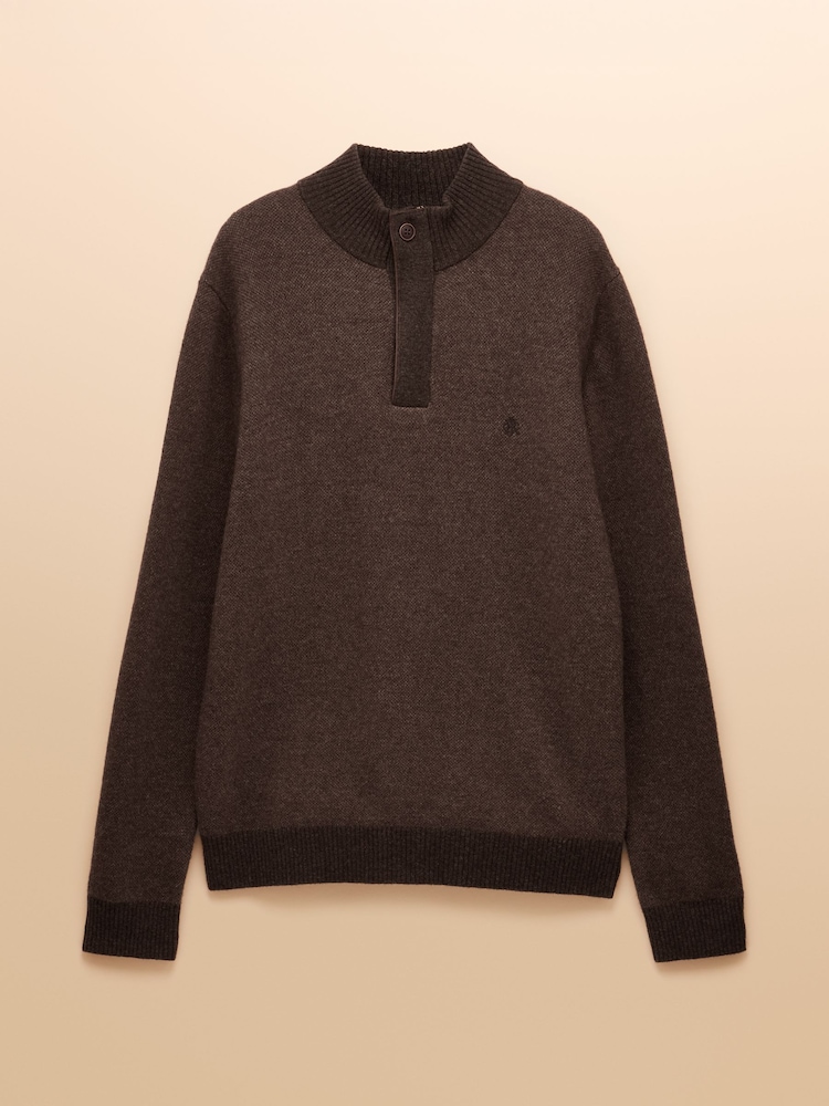 Joules Highland Brown Button Quater Zip Jumper - Image 8 of 8 Joules Highland Brown Button Quater Zip Jumper - Image 8 of 8