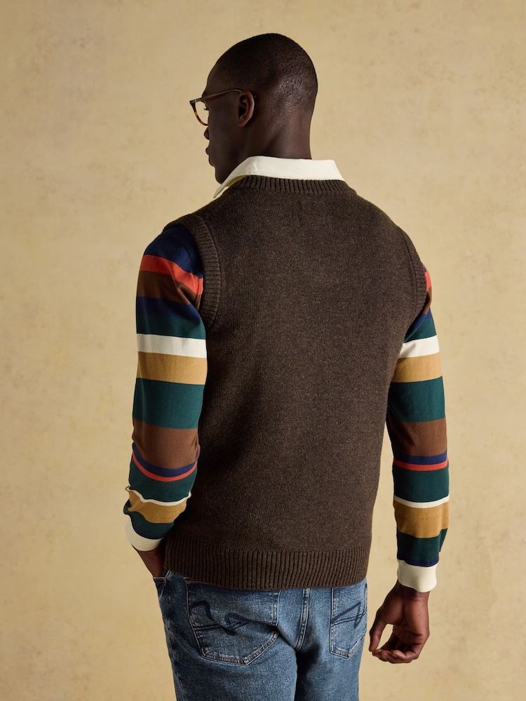 Joules Highland Brown Knitted Tank Top - Image 2 of 7
