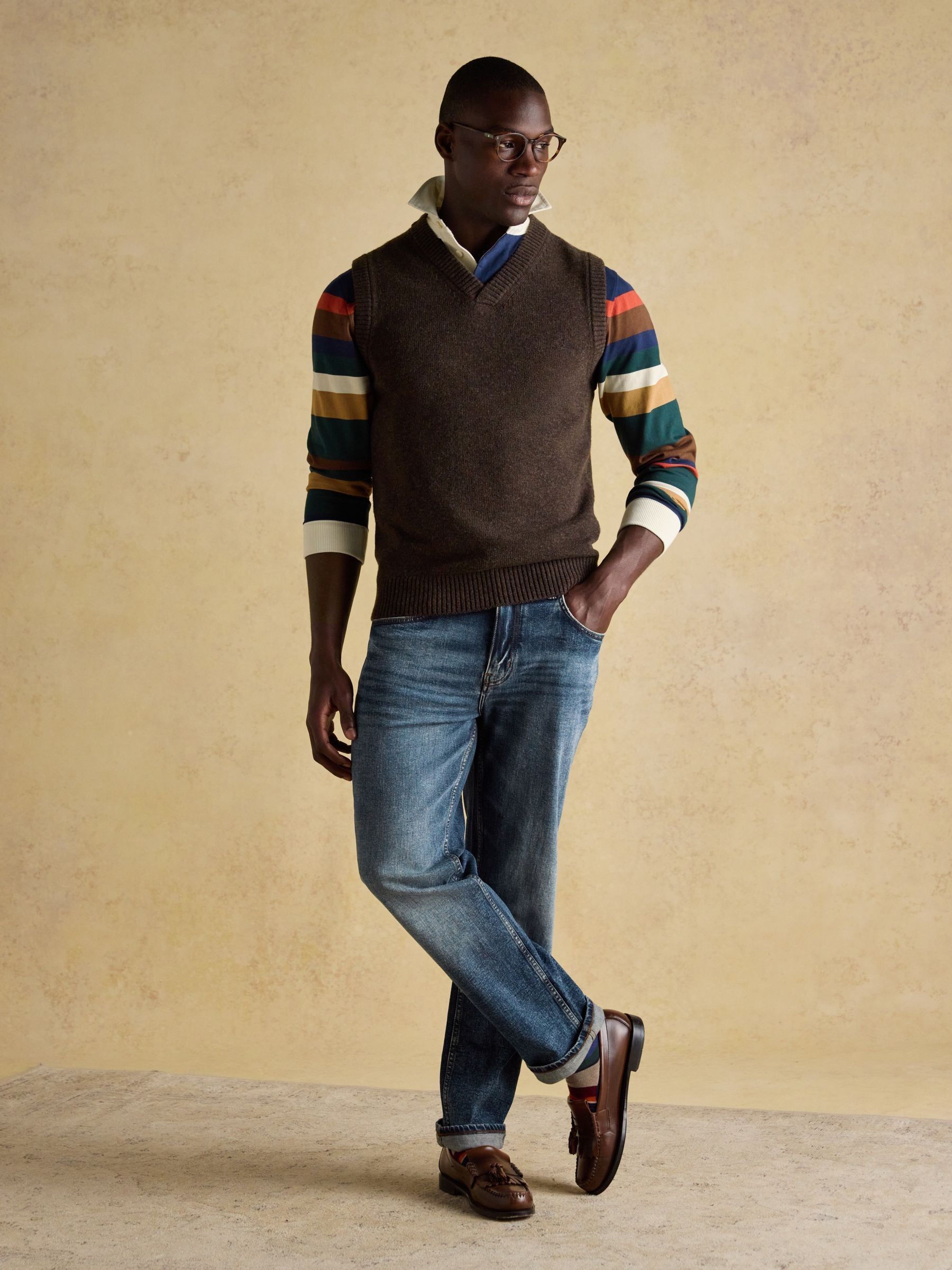 Buy Joules Highland Brown Wool-Rich Knitted Tank Top from the Next