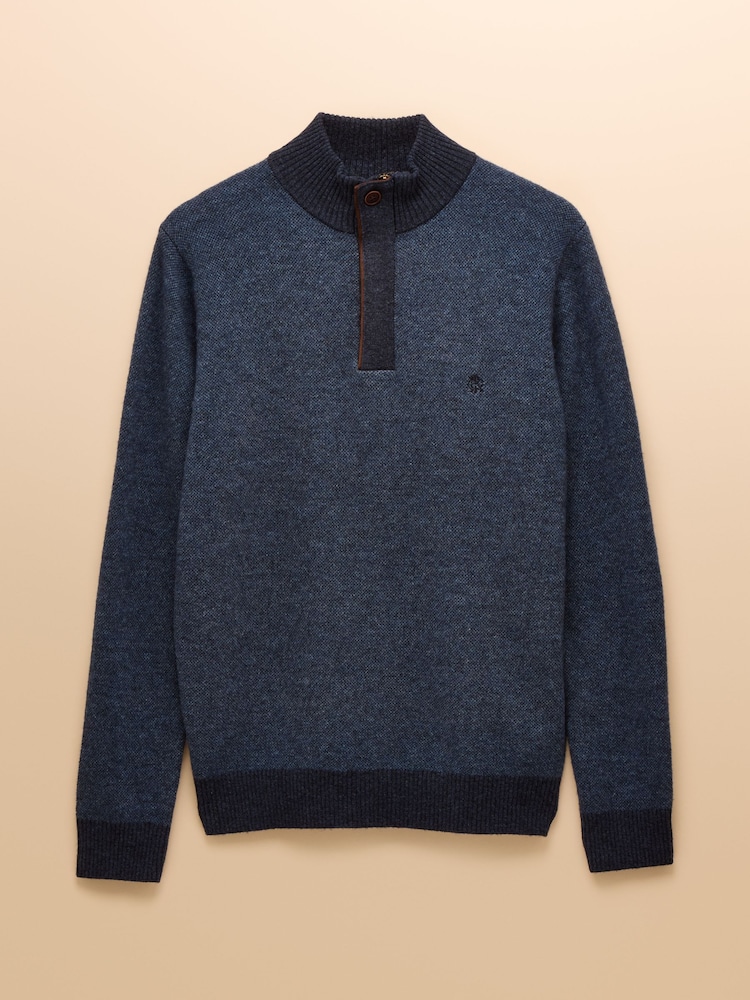 Joules Highland Blue Button Quater Zip Jumper - Image 6 of 6 Joules Highland Blue Button Quater Zip Jumper - Image 6 of 6