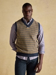 Joules Ferguson Wool-Rich Houndstooth Vest - Imagem 1 de 9