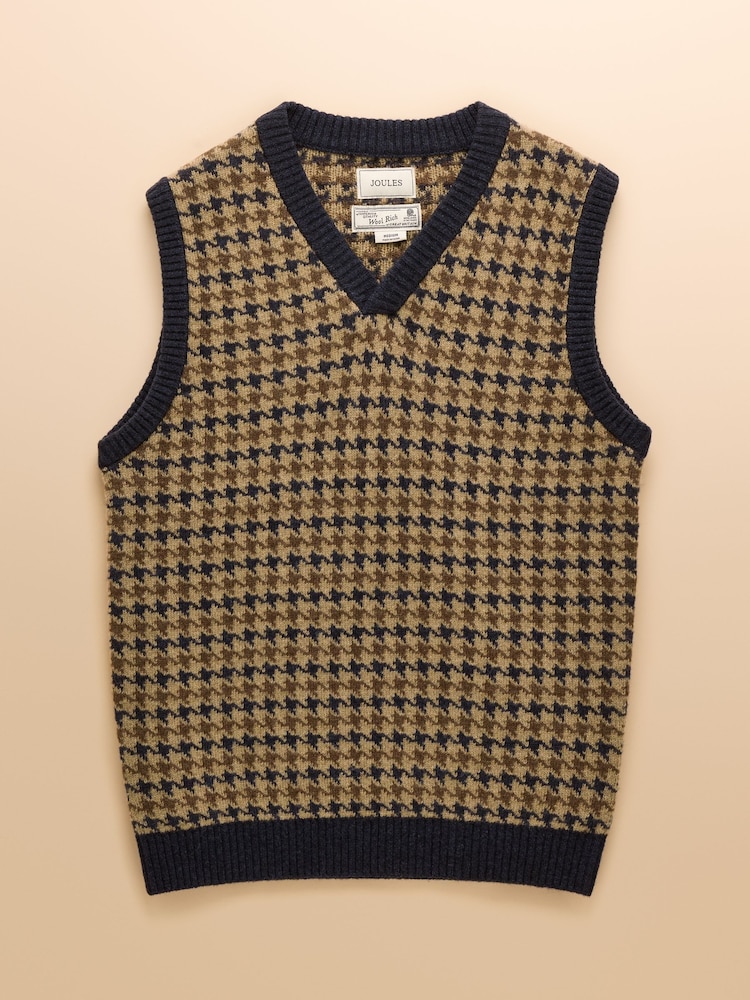 Joules Ferguson Wool-Rich Houndstooth Vest - Imagem 9 de 9