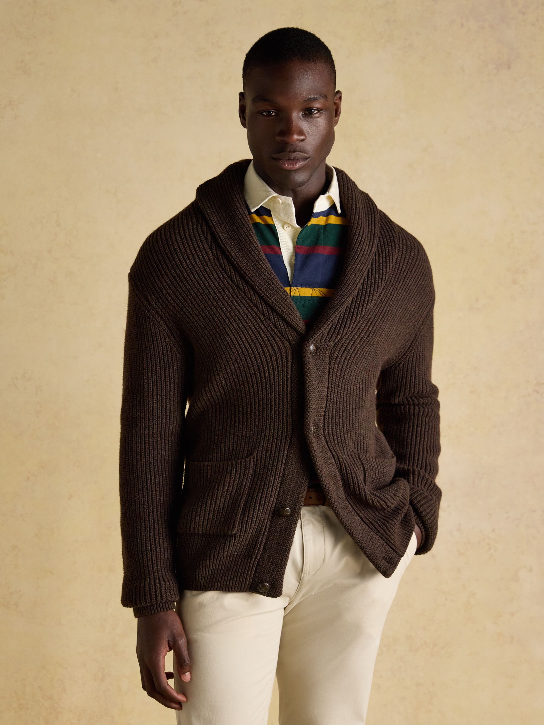 Buy Joules Harrison Brown Shawl Cardigan from the Next UK online shop