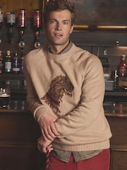 Irish Wolf Hound Oatmeal Crew Neck Jumper - Image 1 of 10