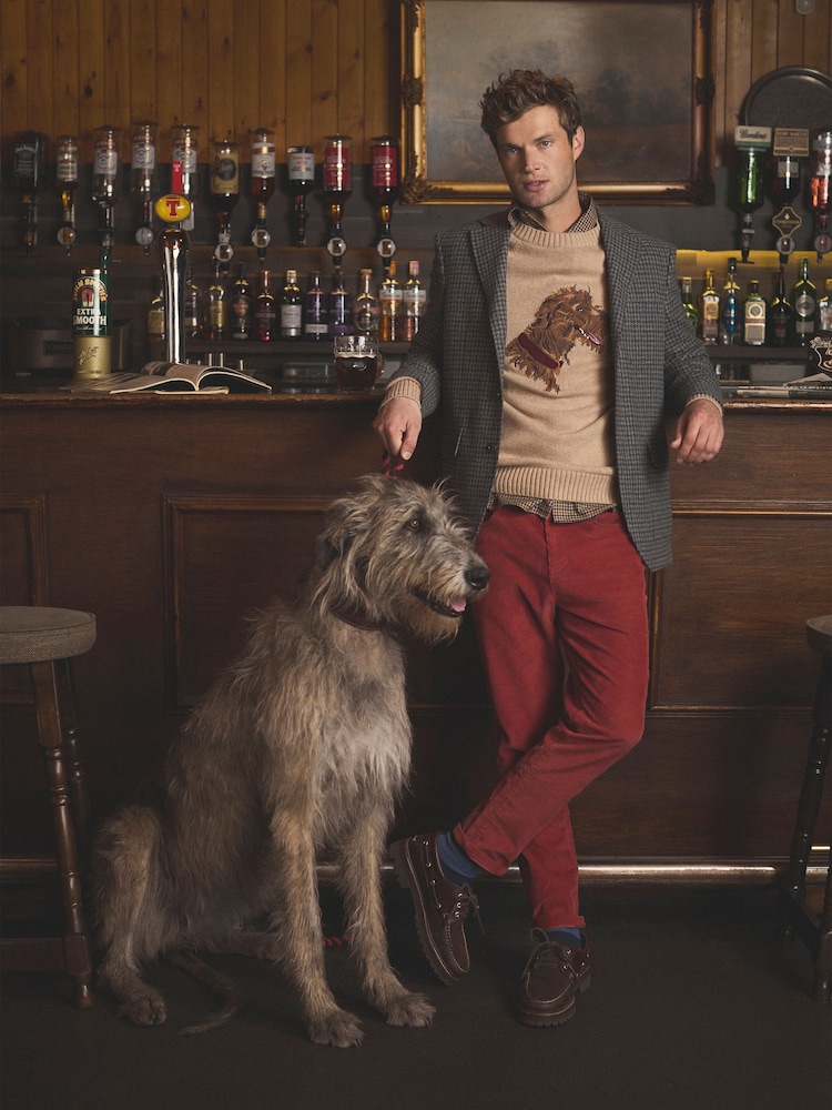 Irish Wolf Hound Oatmeal Crew Neck Jumper - Image 2 of 10 Irish Wolf Hound Oatmeal Crew Neck Jumper - Image 2 of 10