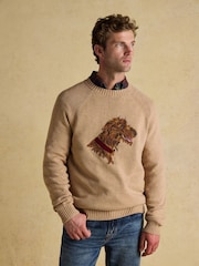 Irish Wolf Hound Oatmeal Crew Neck Jumper - Image 3 of 10