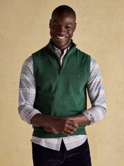 Hillside Green Quarter Zip Knitted Tank Top - Image 1 of 7