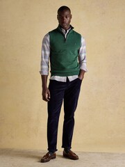 Hillside Green Quarter Zip Knitted Tank Top - Image 3 of 7