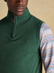 Hillside Green Quarter Zip Knitted Tank Top - Image 6 of 7