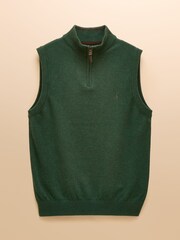 Hillside Green Quarter Zip Knitted Tank Top - Image 7 of 7