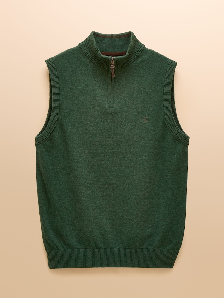 Hillside Green Quarter Zip Knitted Tank Top - Image 7 of 7