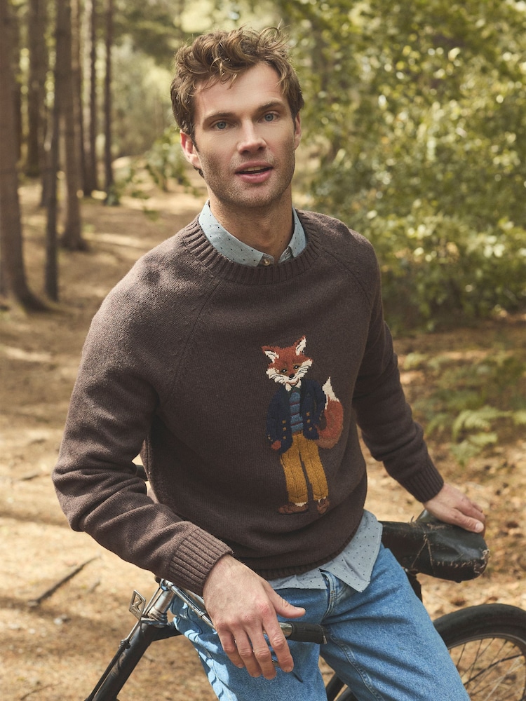 Joules Jonty Brown Crew Neck Jumper - Image 1 of 9 Joules Jonty Brown Crew Neck Jumper - Image 1 of 9