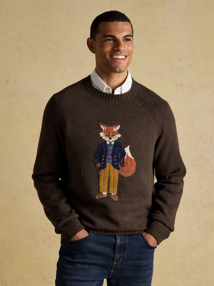Joules Jonty Brown Crew Neck Jumper - Image 2 of 9 Joules Jonty Brown Crew Neck Jumper - Image 2 of 9