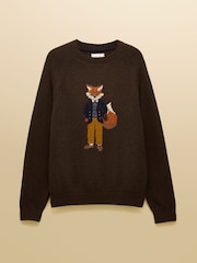 Joules Jonty Brown Crew Neck Jumper - Image 9 of 9