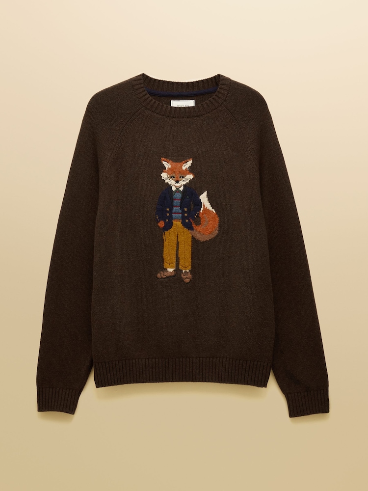 Joules Jonty Brown Crew Neck Jumper - Image 9 of 9
