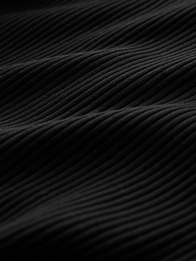 Black/White Ribbed Racer Tank Vest Sleeveless Top - Image 5 of 9