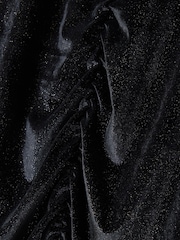 Oliver Bonas Black Velvet Glitter Long Sleeve Top - Image 6 of 8