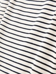 Oliver Bonas Black Stripe Square Neck Rib Top - Image 6 of 8