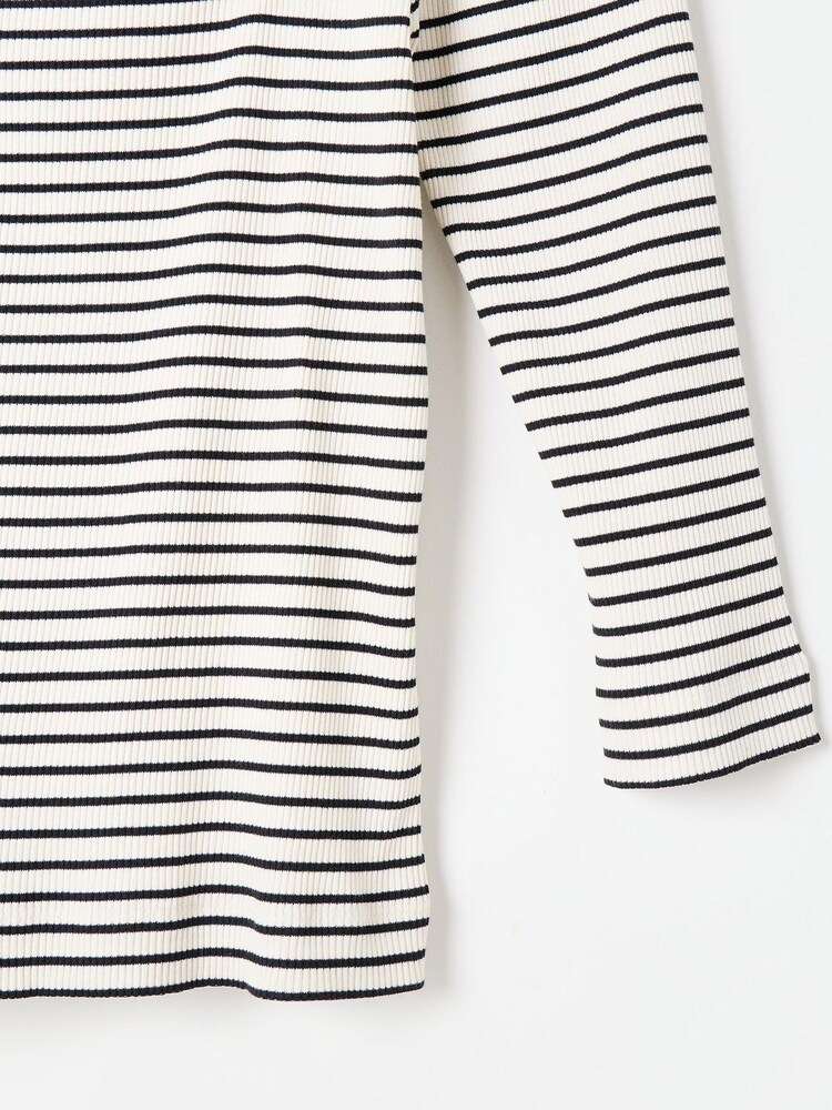 Oliver Bonas Black Stripe Square Neck Rib Top - Image 8 of 8