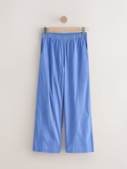 Laura Ashley Blue 100% Cotton Broderie Beach Trousers - Image 6 of 7